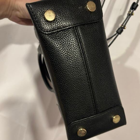 Michael Kors Small Leather Black Jet Set Tote Crossbody Bag Gold Hardware - Picture 5 of 10